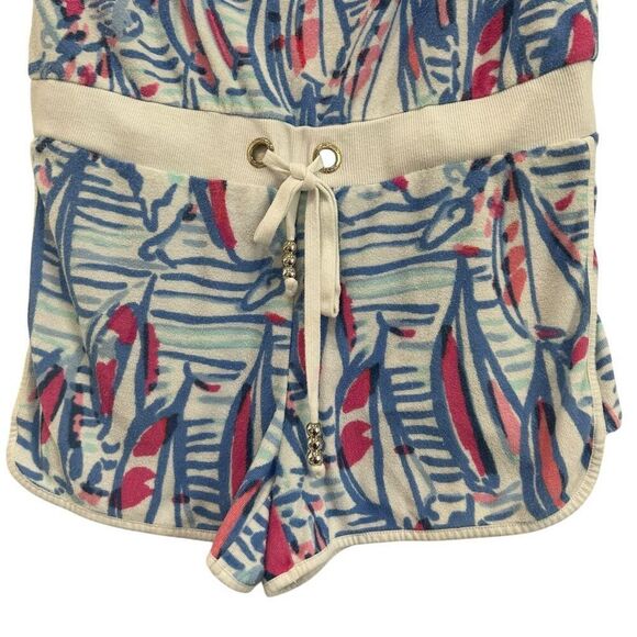 Women’s Lilly Pulitzer Dixon Romper Red Right Return Sailboat Terry Cloth Small - Picture 4 of 12
